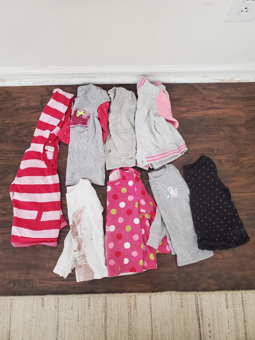 Carter's Girls Mixed Long Sleeve Tops - Pink, Gray, White, Black
